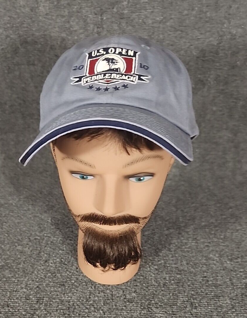 Baseball Cap US Open Pebble Beach Golf 2010 Gray Sports Hat Buckle Adjusts OSFM-image