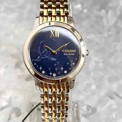 CITIZEN EX1499-50W ''DISNEY PRINCESS ARIEL'' DIAMOND WATCH BLUE DIAL RETAIL $425