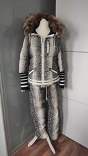 Bogner Skianzug Daunenjacke Zweiteiler Skijacke 36/S schwarz weiß  Echtpelz 36/S