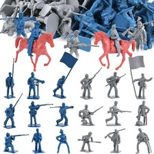 82PCS Civil War Solider Toys, 40 Blue and 40 Gray Uniform Action Figures Plastic