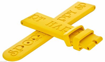 New Chopard Happy Sport 19mm x 16mm Yellow Rubber Watch Band Strap