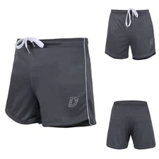 DEFY NEW MENS WORKOUT GYM TRAINING SPORTS RUNNING CASUAL FITNESS SHORTS GRAY