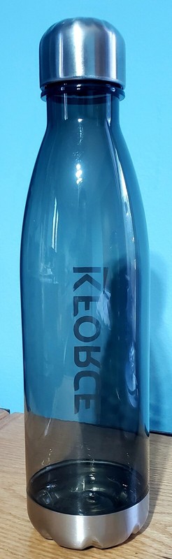 25oz Grey Clear Tritan Water Bottle Durable BPA Free Aluminum Top and Bottom NEW