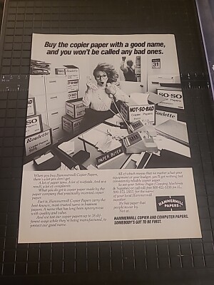 Hammermill Papers Print Ad 1987 8x11 Great To Frame 