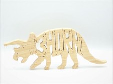Wooden Dinosaur 3 Horn Jigsaw Puzzle  Hand Cut Puzzle  Kids Puzzle  Puzzle