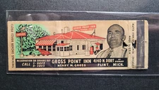 1940's Gross Point Inn Flint, Mich Matchbook Match Cover