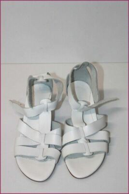 Escarpins Sandales ANDRE TABOU En Cuir Blanc - Taille 35 (IT) - Neufs Sans Emballage