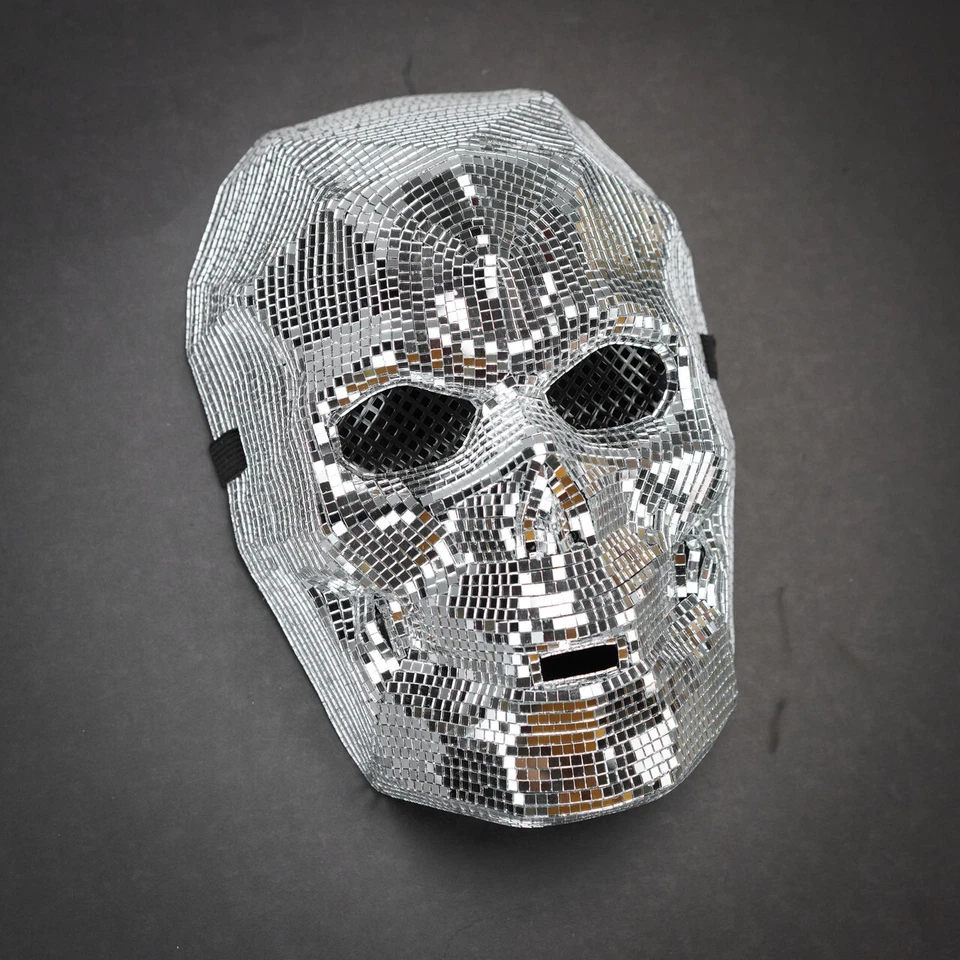 Máscara Skull Masquerade Ball Day of the Dead Candy Skull espelho vidro discoteca hallow - Imagem 4 de 4