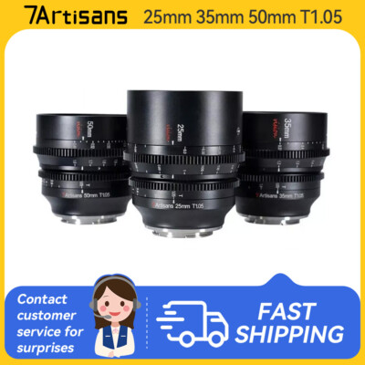 7artisans 25mm 35mm 50mm T1.05 APS-C MF Cine Lens for Sony E Canon RF M43 Fuji L