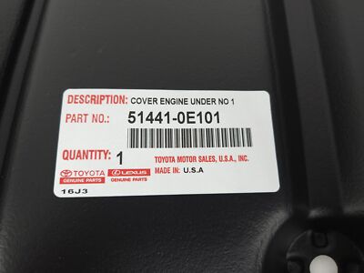 Genuine OEM Toyota 51441-0E101 Engine Under Cover 2023-2024