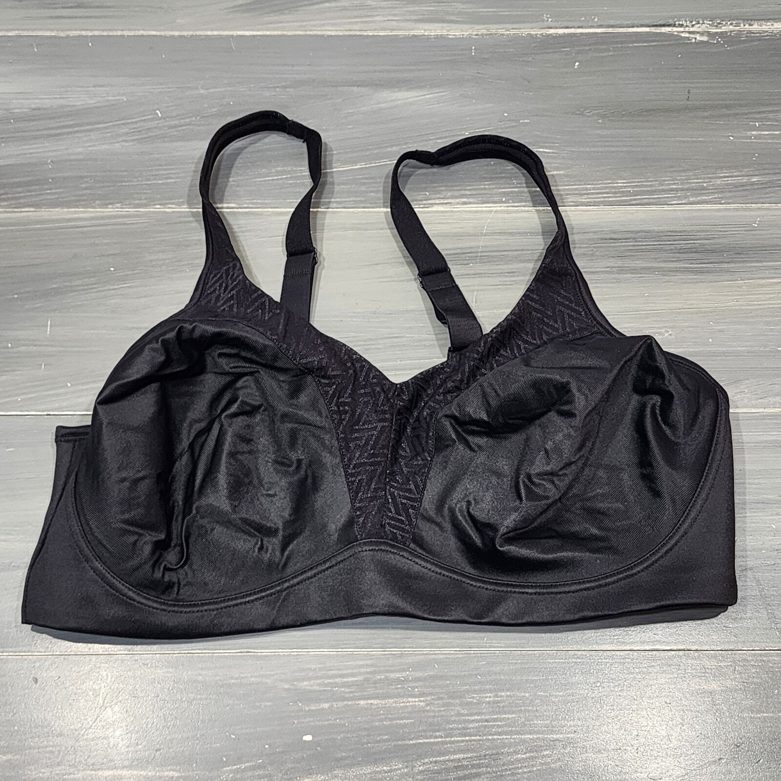 Playtex 4699 18 Hour Bounce Control Convertible Wireless Bra Black 38DDD