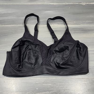 Playtex 4699 18 Hour Bounce Control Convertible Wireless Bra Black 38DDD