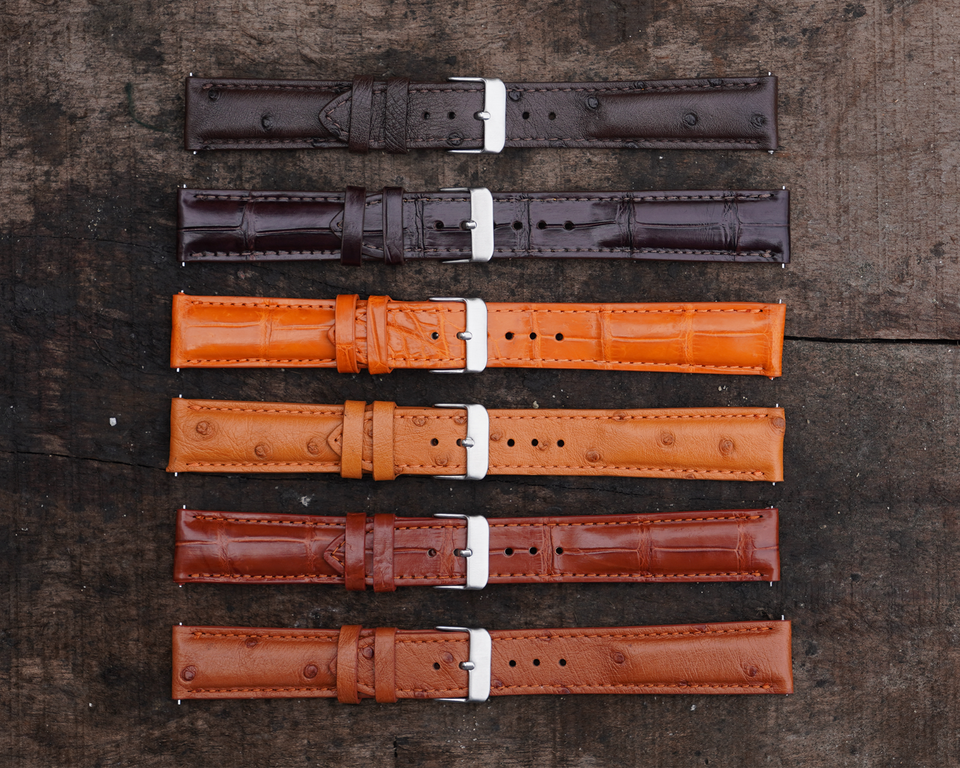 Leather Wristwatch Bands Men Genuine Crocodile Alligator Watch Band