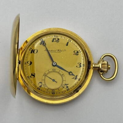 VINTAGE IWC TASCHENUHR 14K 585 MASSIV GOLD VINTAGE HANDAUFZUG RAR