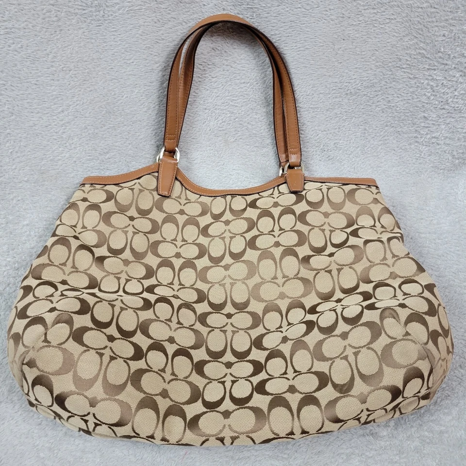 Bolso Coach F31444 Firma Piel de Serpiente Rayas Sillín Bolso Caqui Cartera Hombro Foto 2 de 4