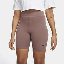 Sz Med NIKE NSW High-Waisted 8" Biker Shorts Smokey Mauve Blk DV7797 208 - NWT