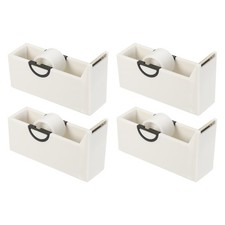4 Pack Tape Dispenser Desk, Desktop Tape Dispenser Cutter Holder, White