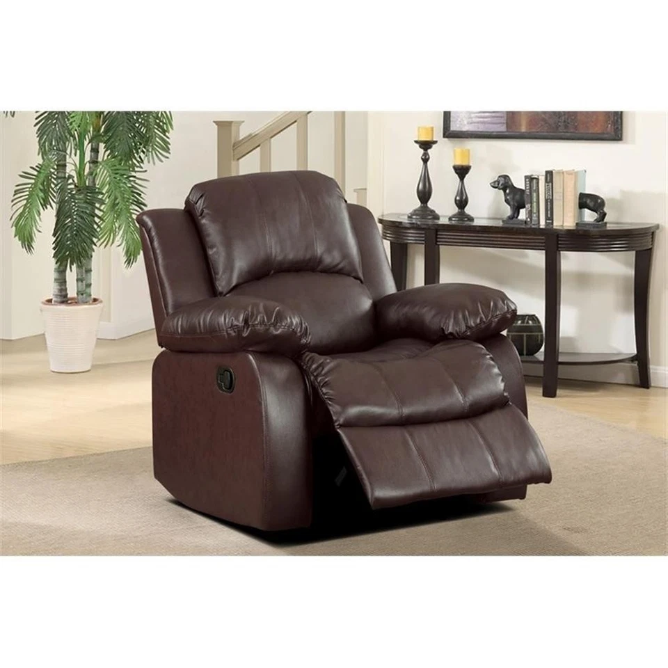 Lexicon Cranley Traditional Faux Leather Reclining Chair in Brown - Image 2 of 4