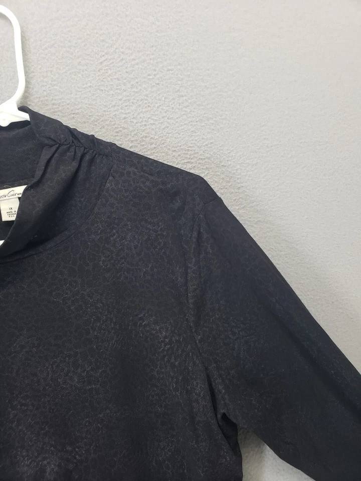 Kenneth Cole Нью-Йорк женщин Топ 1 X темно серый длинным рукавом собранными в Рюш шеи блузка - Изображение 3 из 4