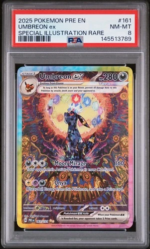 2025 POKEMON PRE EN-PRISMATIC EVOLUTIONS #161 UMBREON EX PSA 8