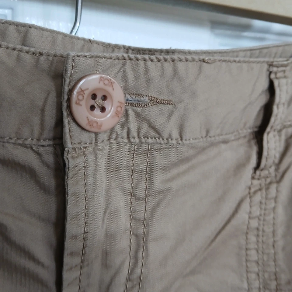 Fox Caqui Pantalones Cortos Tiro Bajo Patinador Concierto Fiesta Y2k Talla 9 Foto 4 de 4