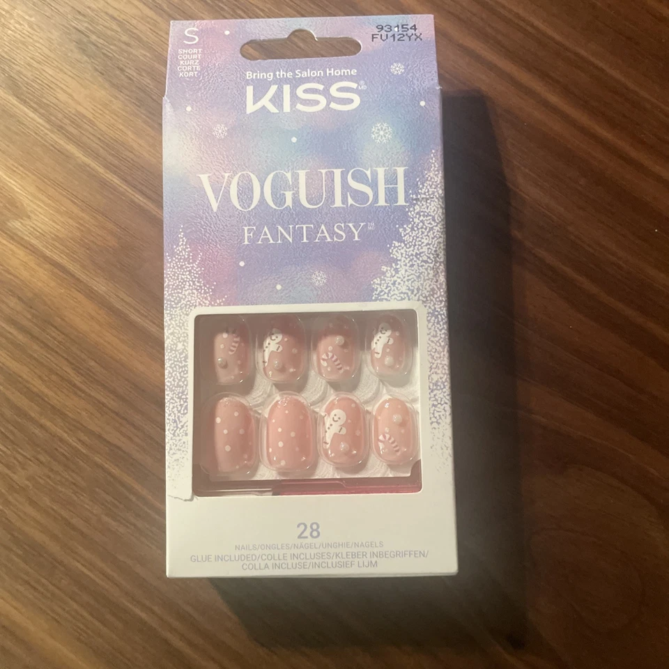 Paquete de 4 uñas cortas con temática navideña surtidas Foto 4 de 4