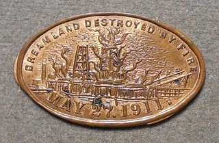 Martin & Dow N.Yc.i 8a centesimo di grano R 4 unc Dreamland distrutto da un incendio 1911