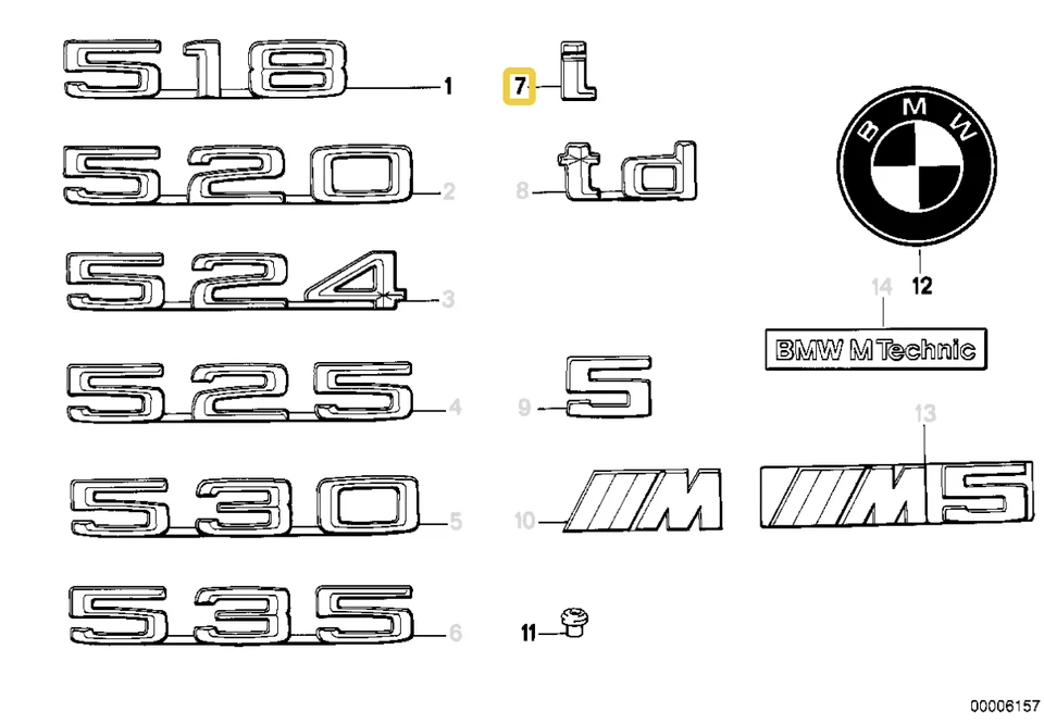 Insignia "I" para BMW E-34 Foto 2 de 2