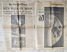 New York Times July 21, 1969 MEN WALK ON MOON & July 17, 1969 Special Supplement