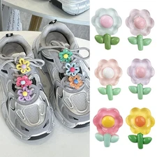Fashion Shoe Accessories for Women Cute Floral Shoe Buckles Decoration Set