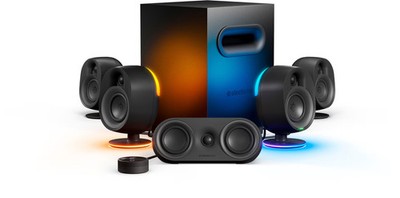 SteelSeries - Arena 9 5.1 Bluetooth Gaming Speakers with RGB Lighting (6 Piec...