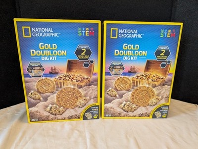 National Geographic Gold Bullion Dig Kit Lot 2pc New Science Treasure Toy