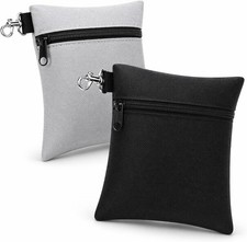 Golf Tee Pouch Pack of 2 Golf Tee Bag 5.24 X 6.42 Inch Zipper Golf Accessory