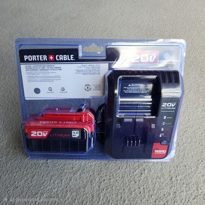 #ad Porter Cable 20V MAX 4Ah Lithium Ion Battery amp; Rapid Charger Kit PCC685LCK $77.00