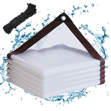 Clear Tarps Waterproof 4X6 with Grommets Clear Vinyl Tarp Heavy Duty Outdoor ...