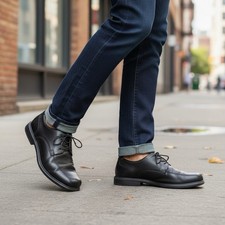 abeo Dawson Black Leather Tie Oxford Comfort Dress Shoes Sz 12 M