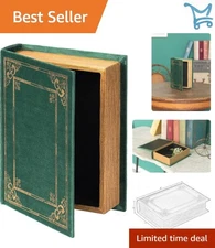 Vintage Book Shaped Trinket Storage Box Green Decorative Home Organizer