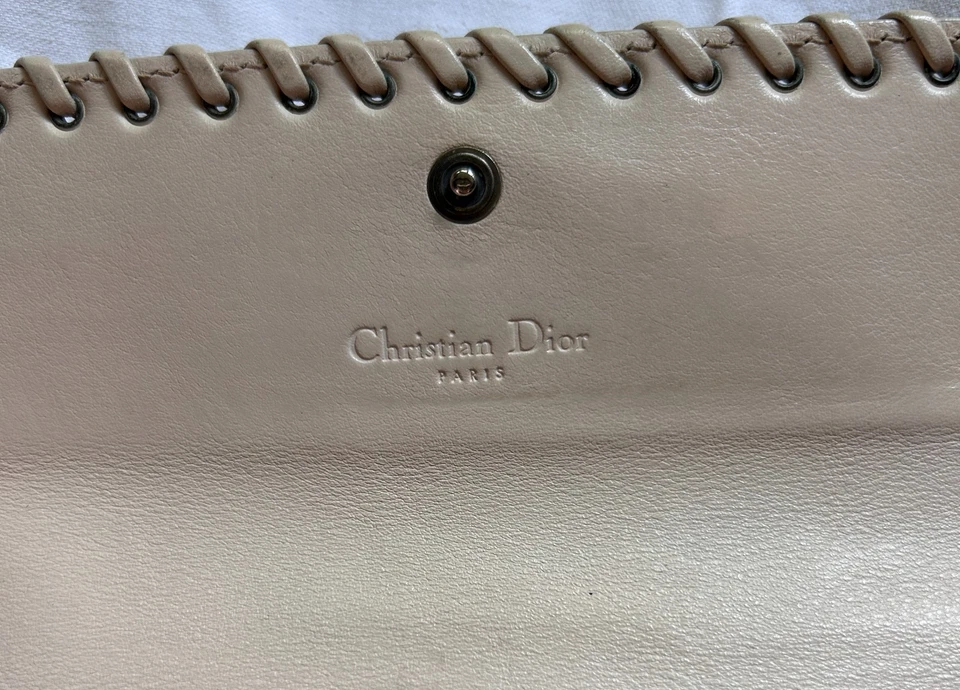 Christian Dior Geldbörse Vintage Beige Romantique Herz-Logo Portemonnaie - Bild 2 von 4