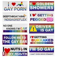 10-pack Rainbow Bumper Decals Funny Gay Pride Car Stickers For Vehicle
