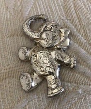 .925 Sterling Silver Elephant Brooch Pin By Silverman Brothers Marked On Back