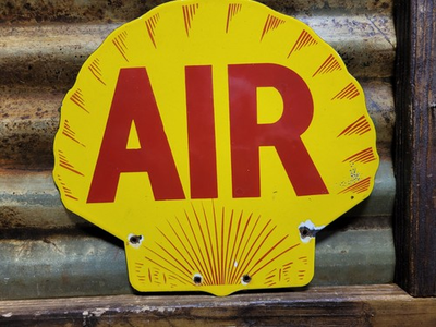 #ad #ad VINTAGE SHELL PORCELAIN SIGN OLD GAS STATION SERVICE GARAGE AIR PUMP MOTOR OIL $239.95