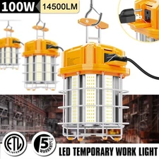 100W LED Temporary Work Light 15000Lm Linkable Construction Jobsite Hanging Lamp