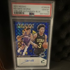 Panini Mosaic 2023-24 Keyonte George Rookie Auto Blue Prizm /49 Utah Jazz PSA 10