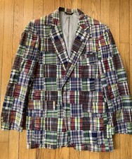 Vintage Corbin patchwork madras jacket blazer trad preppy Ivy Style size 40