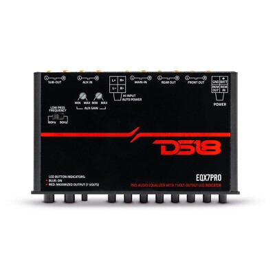 DS18 EQX7PRO Car Stereo Equalizer/Crossover High Volt 7-Band Auto Turn On