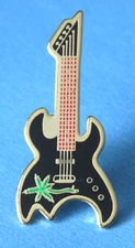 Marijuana Leaf Guitar Enamel Pin _ Pot Leaf ********