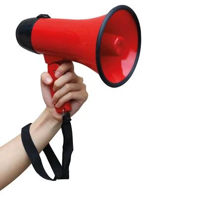 MOJAWO Altavoz Megáfono Altavoz Función Sirena Mango Plegable Sirena Batería