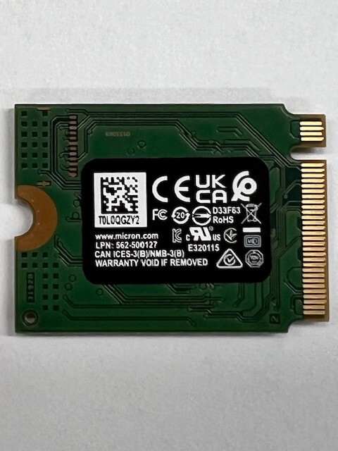 Micron 2450 256GB SSD M.2 2230 NVMe PCIe Gen4x4