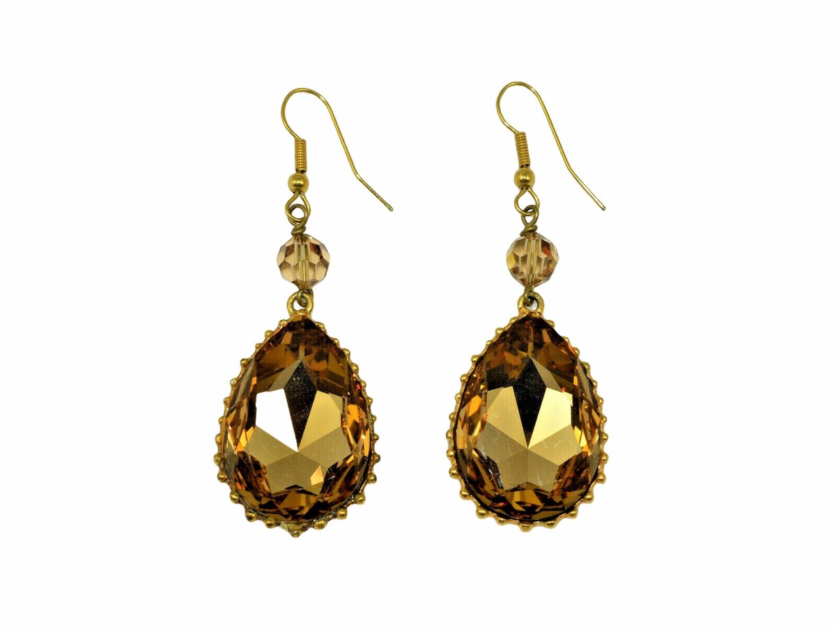 Boucles D'oreilles Xavier Loubens Haute Couture - Zircon Gris - Pendantes Dormeuses - Neuf Sans Emballage