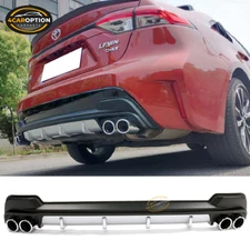 Fits 20-22 Toyota Corolla LE Rear Bumper Diffuser Lip Spoiler W/Lower Trim & Tip